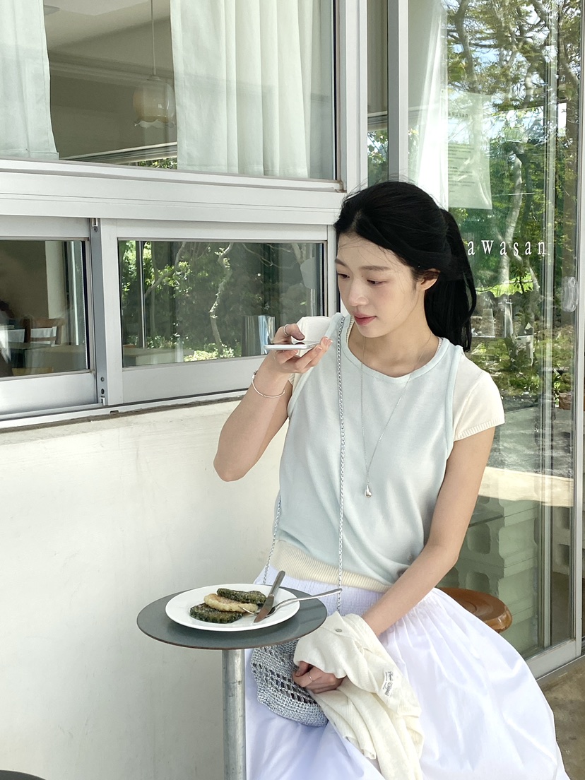 ERUME韓國直郵實拍女士新款人氣26春夏26夏季休閑推薦針織衫ERUME針織衫