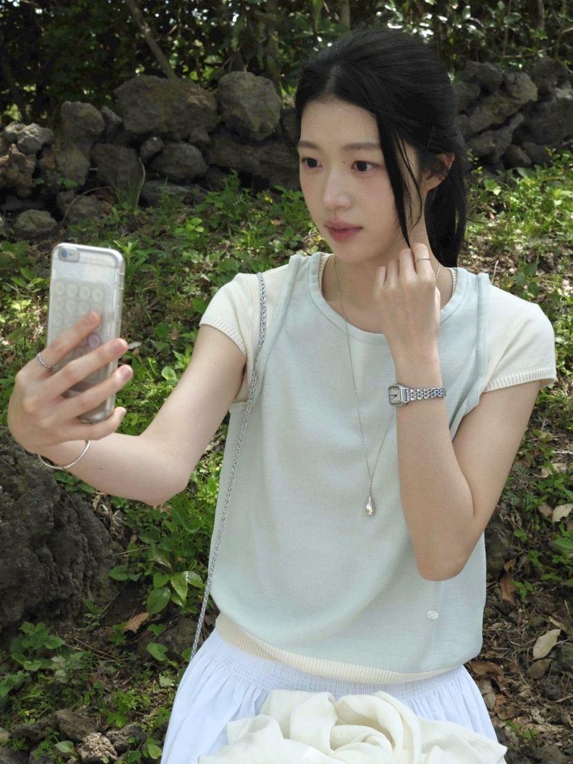 ERUME韓國直郵實拍女士新款人氣26春夏26夏季休閑推薦針織衫ERUME針織衫