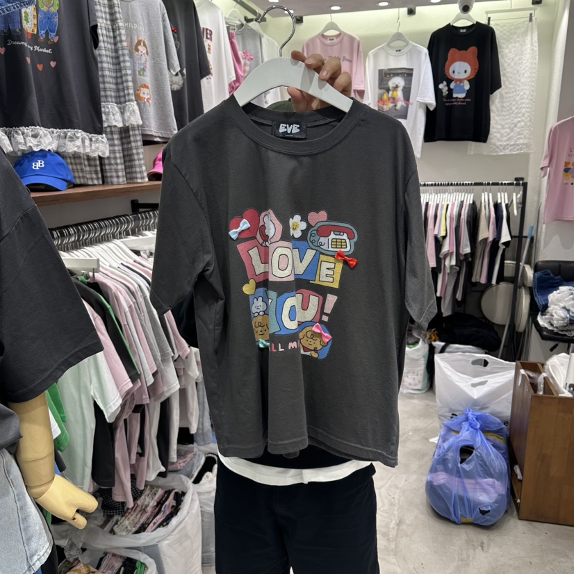 EVE韓國直郵女裝新品休閑職業26夏季26春夏時尚人氣推薦T恤EVET恤圖色4