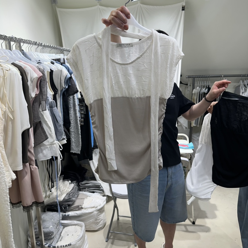 OWNS韓國東大門直郵女士新品時尚職業休閑熱賣推薦T恤含圍巾OWNS HAUST恤圖色2