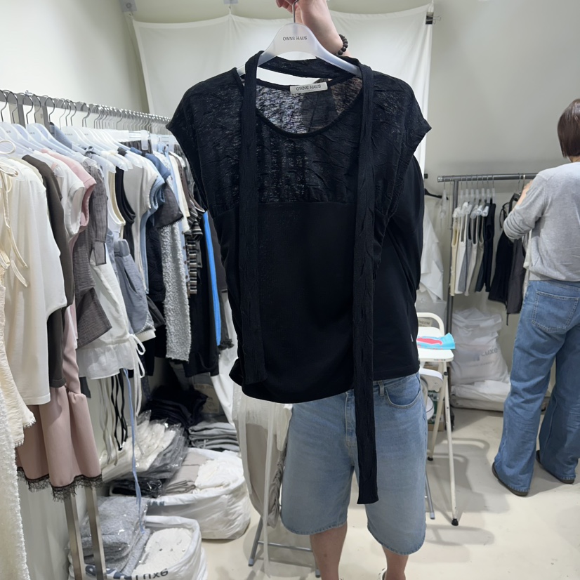 OWNS韓國東大門直郵女士新品時尚職業休閑熱賣推薦T恤含圍巾OWNS HAUST恤圖色3