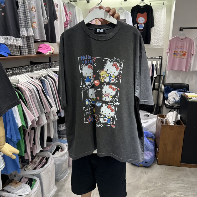 EVE韓國東大門直郵女士新品時尚26夏季人氣推薦休閑熱賣T恤EVET恤圖色3