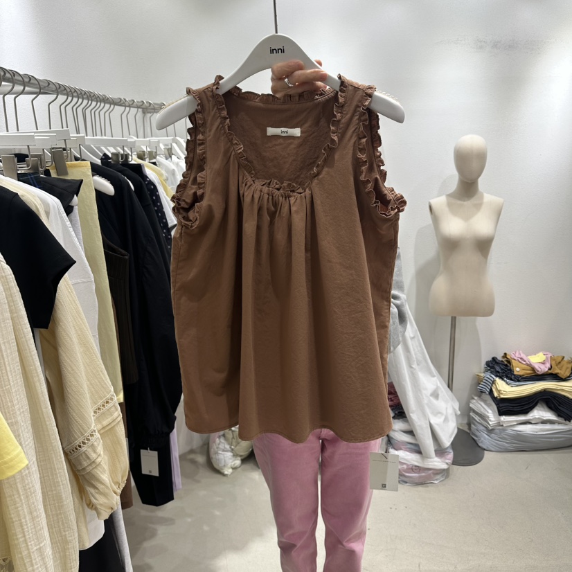 INNI韓國直郵女士新品推薦休閑時尚26夏季吊帶背心荷葉邊inni吊帶/背心圖色2