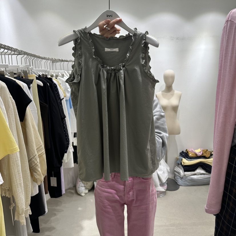 INNI韓國直郵女士新品推薦休閑時尚26夏季吊帶背心荷葉邊inni吊帶/背心圖色3