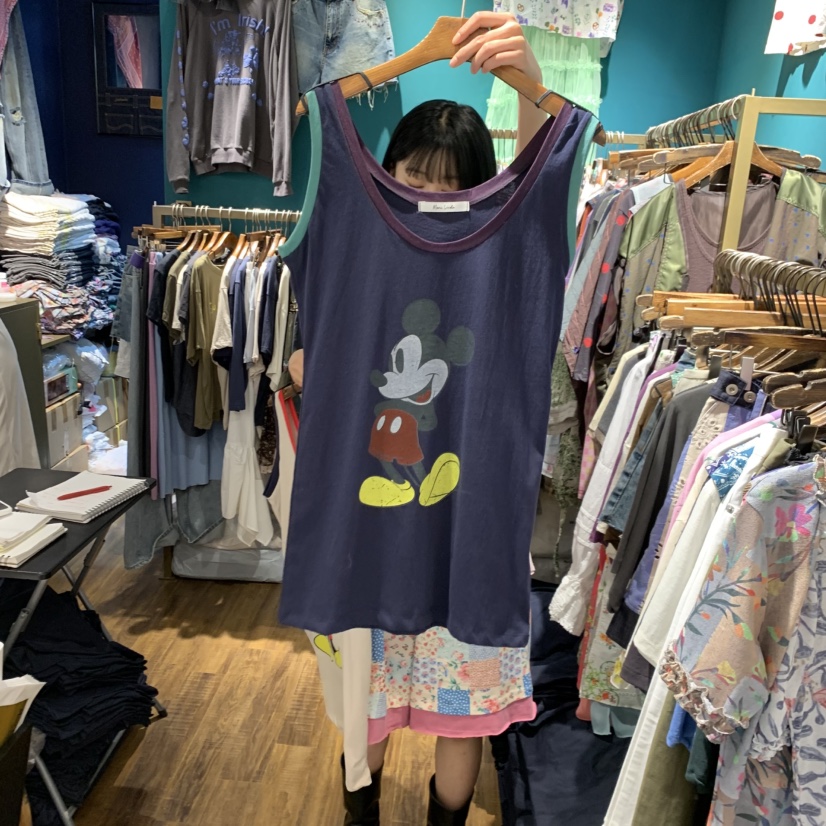MERCI LINDA韓國東大門直郵女裝新款時尚人氣吊帶背心撞色MERCI LINDA吊帶/背心圖色2