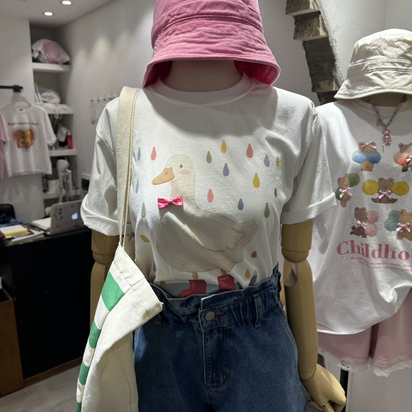EVE韓國直郵實拍女裝新款人氣26春夏職業推薦時尚休閑T恤EVET恤圖色1