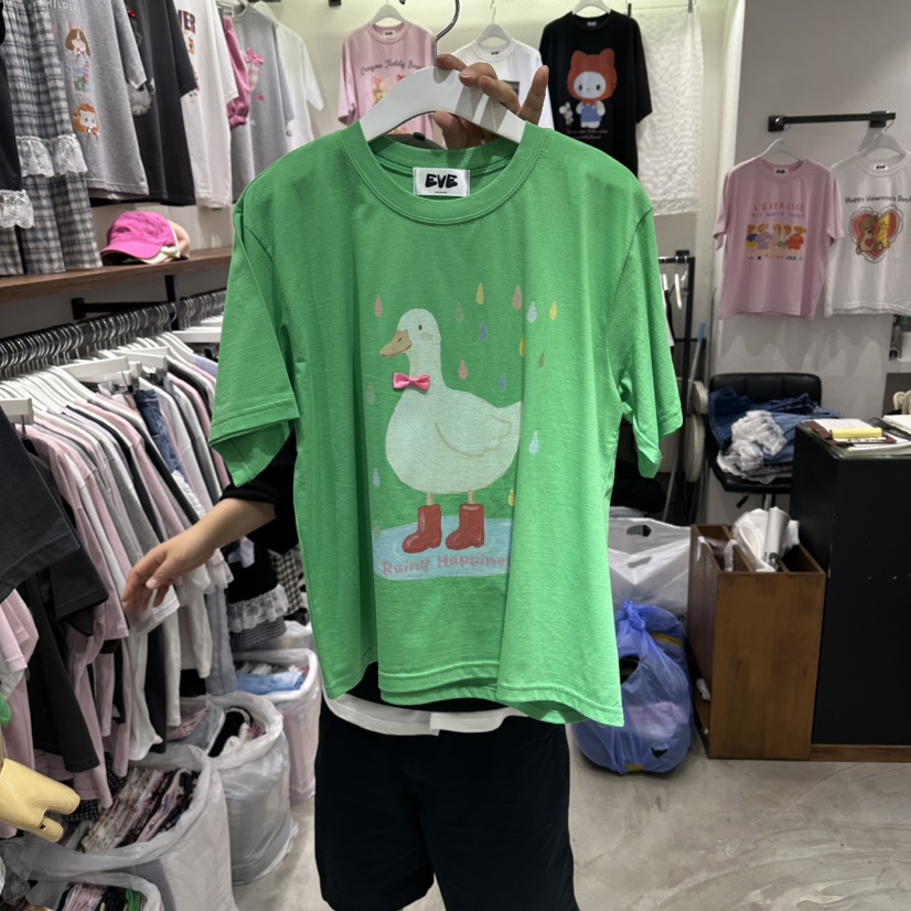 EVE韓國直郵實拍女裝新款人氣26春夏職業推薦時尚休閑T恤EVET恤圖色3