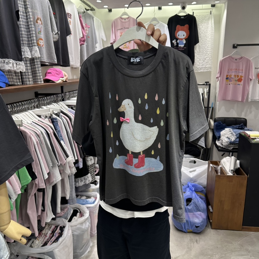 EVE韓國直郵實拍女裝新款人氣26春夏職業推薦時尚休閑T恤EVET恤圖色4