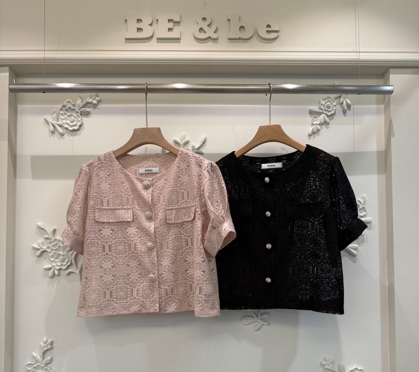 BE&amp;BE韓國直郵實拍女裝新品時尚熱賣26春夏襯衫蕾絲衫BE&be襯衫/蕾絲衫