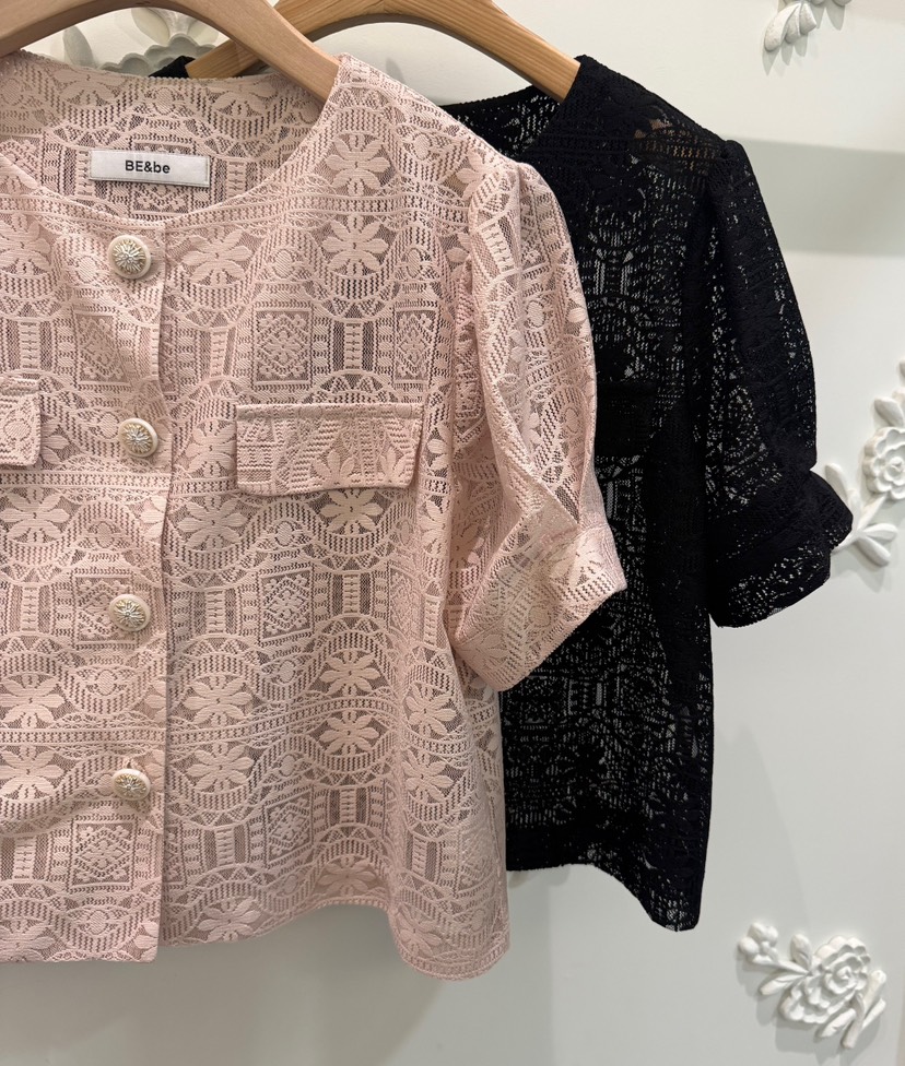 BE&amp;BE韓國直郵實拍女裝新品時尚熱賣26春夏襯衫蕾絲衫BE&be襯衫/蕾絲衫