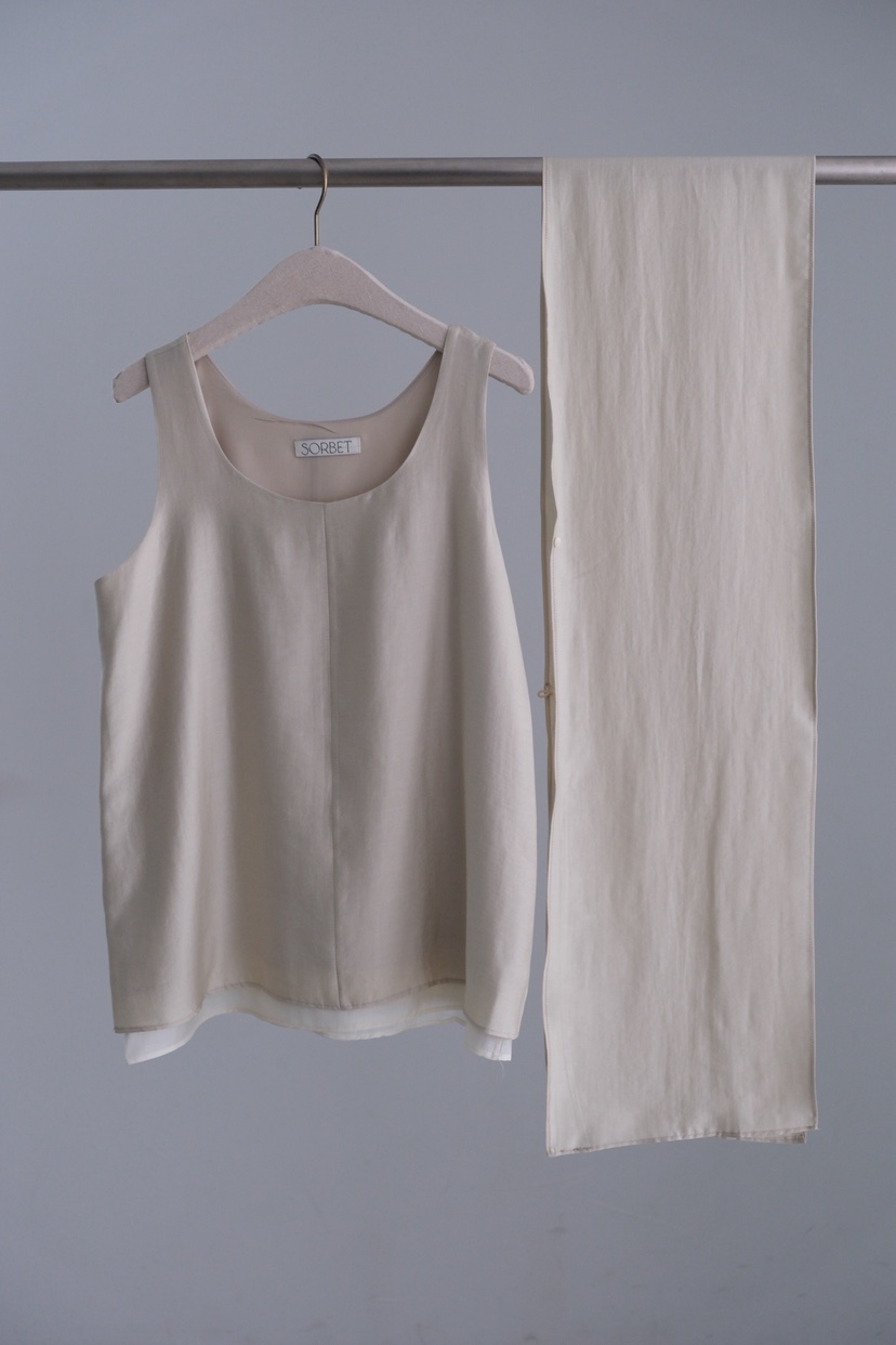SORBET/FLAT WHITE韓國代購女裝新品休閑人氣套裝套裝圍巾SORBET/FLAT WHITE套裝圖色1