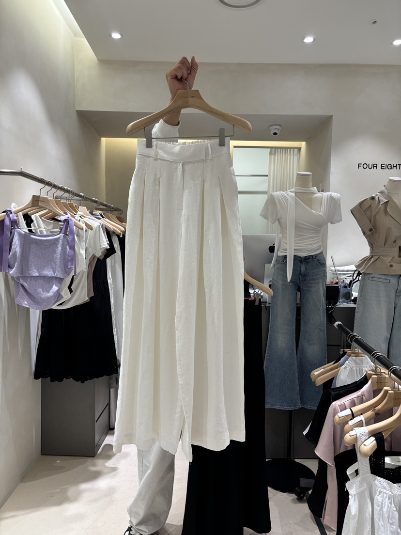 FOUREIGHT韓國直郵女士新品推薦人氣休閑熱賣休閑褲亞麻布FOUR EIGHT休閑褲圖色1