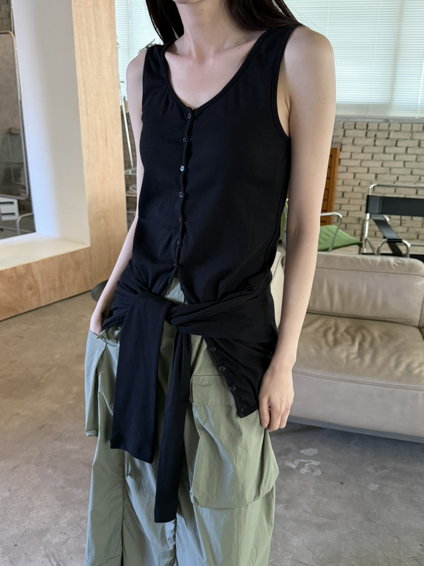 FOSET韓國東大門代購女裝新款時尚休閑職業吊帶背心開衫紐扣FOSET吊帶/背心