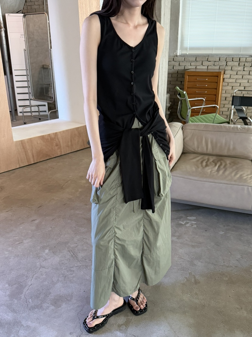 FOSET韓國東大門代購女裝新款時尚休閑職業吊帶背心開衫紐扣FOSET吊帶/背心