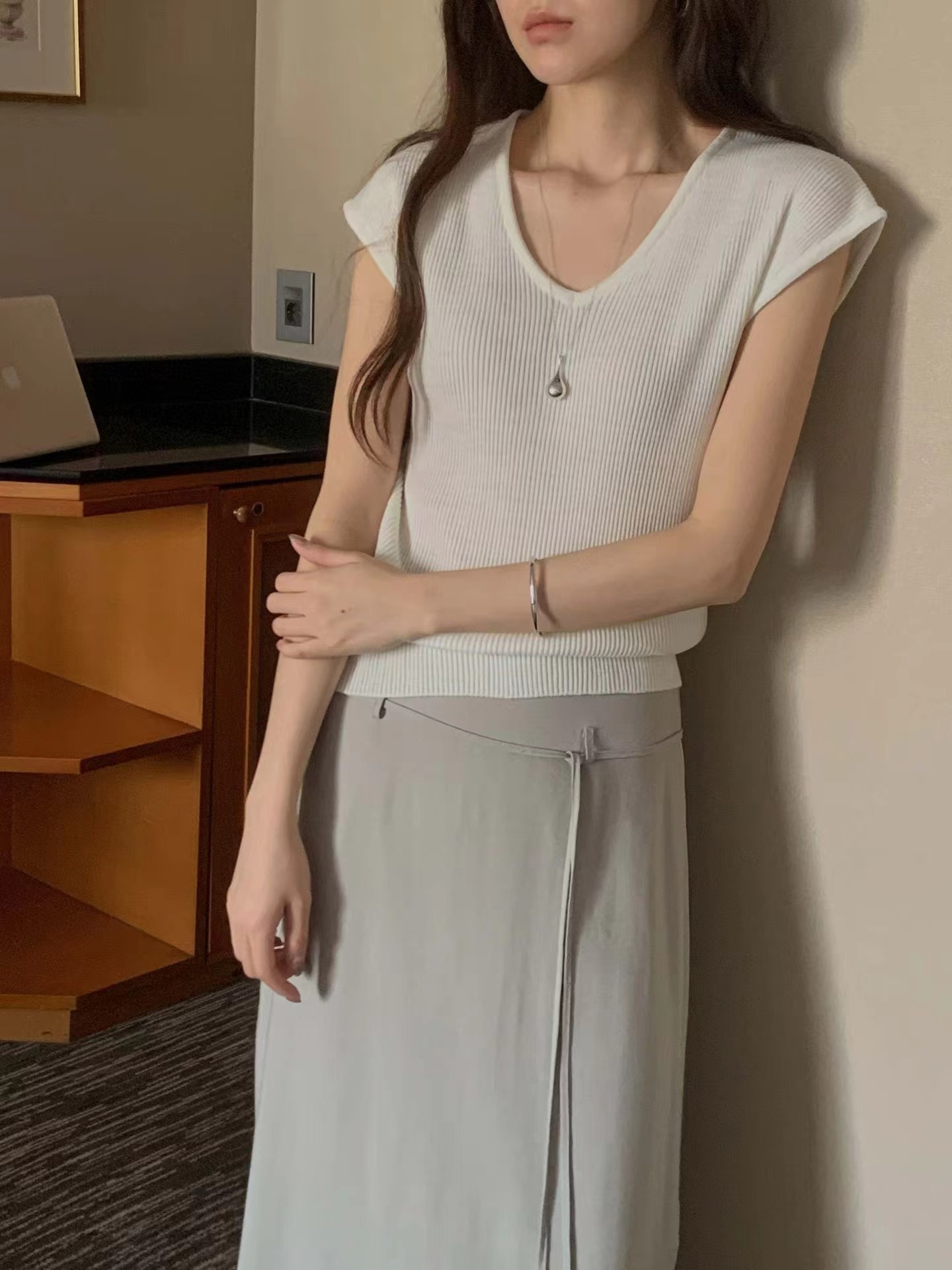 PROPER 프로퍼東大門實拍韓國女士新款休閑熱賣針織衫羅紋PROPER 프로퍼針織衫