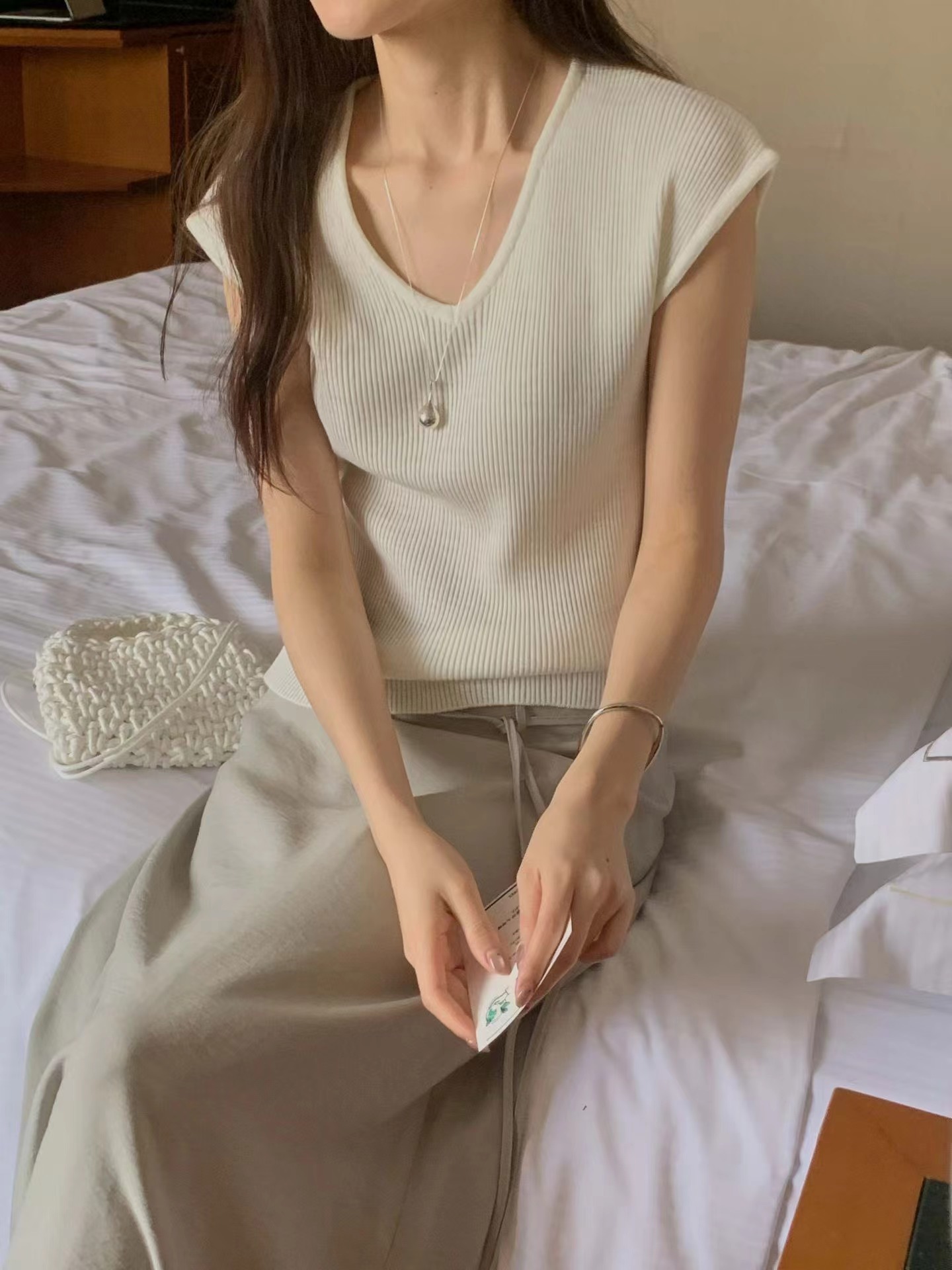 PROPER 프로퍼東大門實拍韓國女士新款休閑熱賣針織衫羅紋PROPER 프로퍼針織衫圖色1