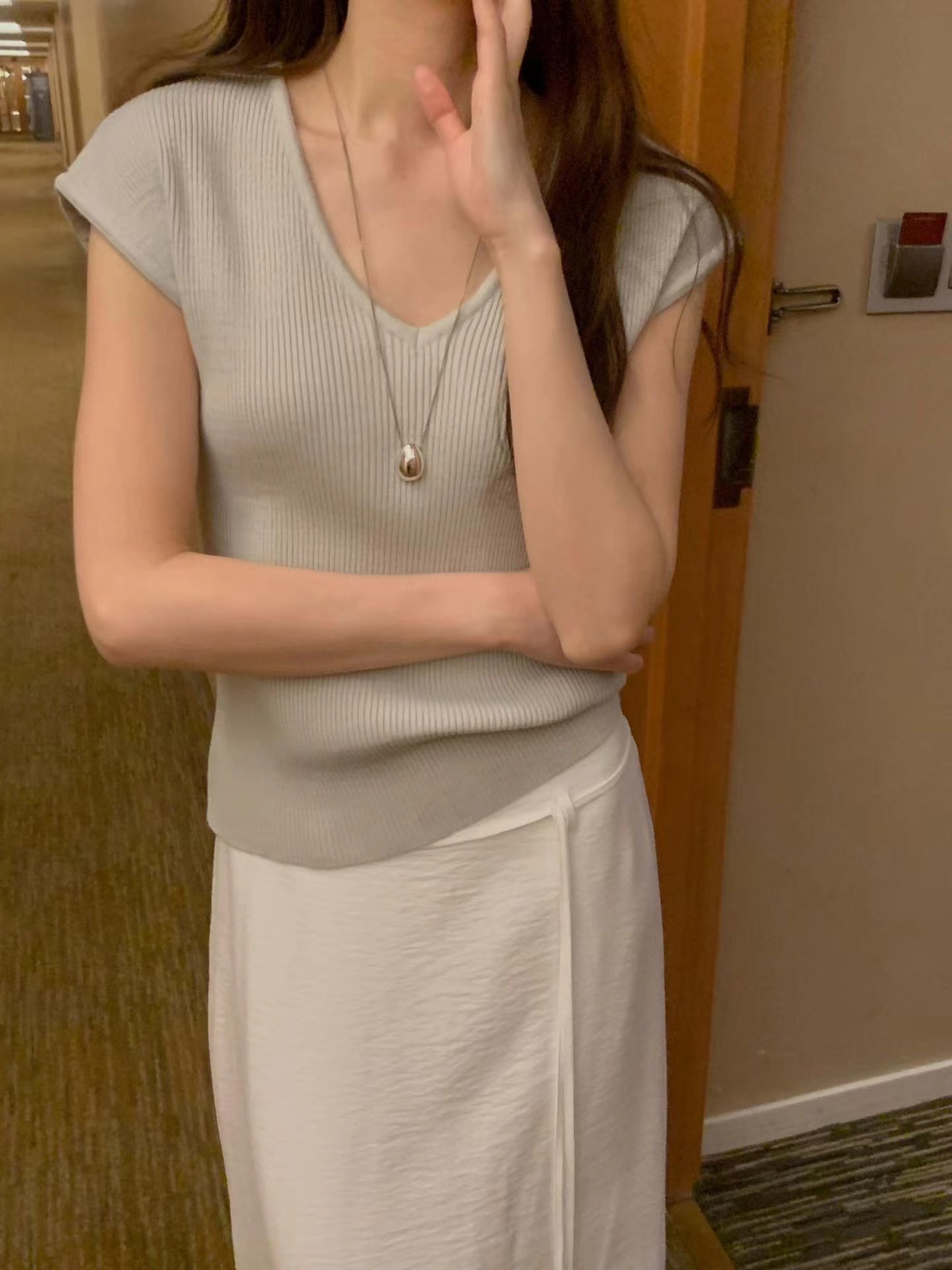 PROPER 프로퍼東大門實拍韓國女士新款休閑熱賣針織衫羅紋PROPER 프로퍼針織衫圖色2