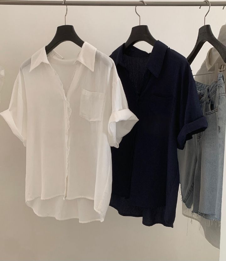 STAY HERE韓國代購女裝新品休閑26春夏時尚26夏季襯衫蕾絲衫STAY HERE襯衫/蕾絲衫