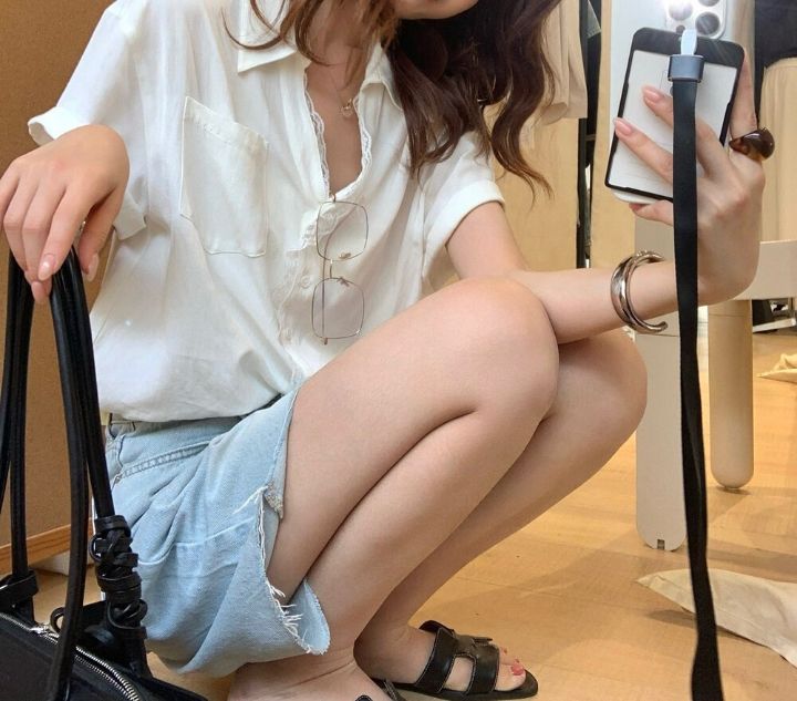 STAY HERE韓國代購女裝新品休閑26春夏時尚26夏季襯衫蕾絲衫STAY HERE襯衫/蕾絲衫