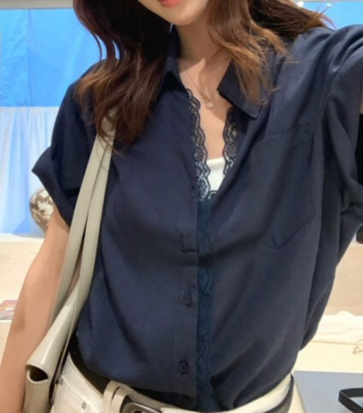 STAY HERE韓國代購女裝新品休閑26春夏時尚26夏季襯衫蕾絲衫STAY HERE襯衫/蕾絲衫圖色2