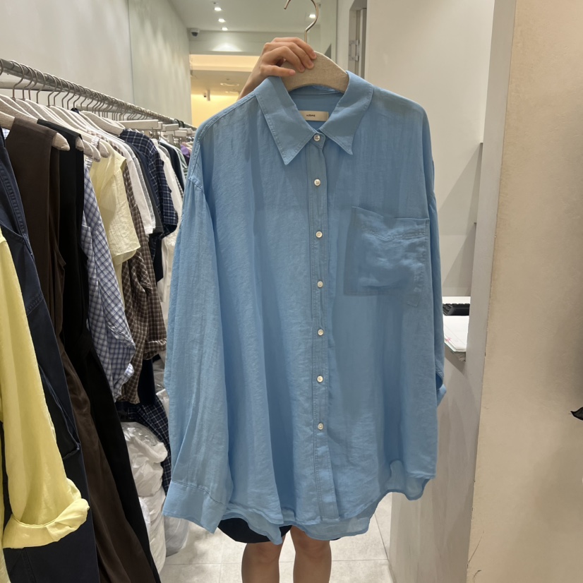 ASOME韓國東大門直郵女士新品人氣襯衫蕾絲衫不含內搭亞麻A.SOME襯衫/蕾絲衫圖色1