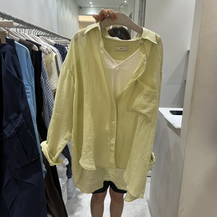 ASOME韓國東大門直郵女士新品人氣襯衫蕾絲衫不含內搭亞麻A.SOME襯衫/蕾絲衫圖色2