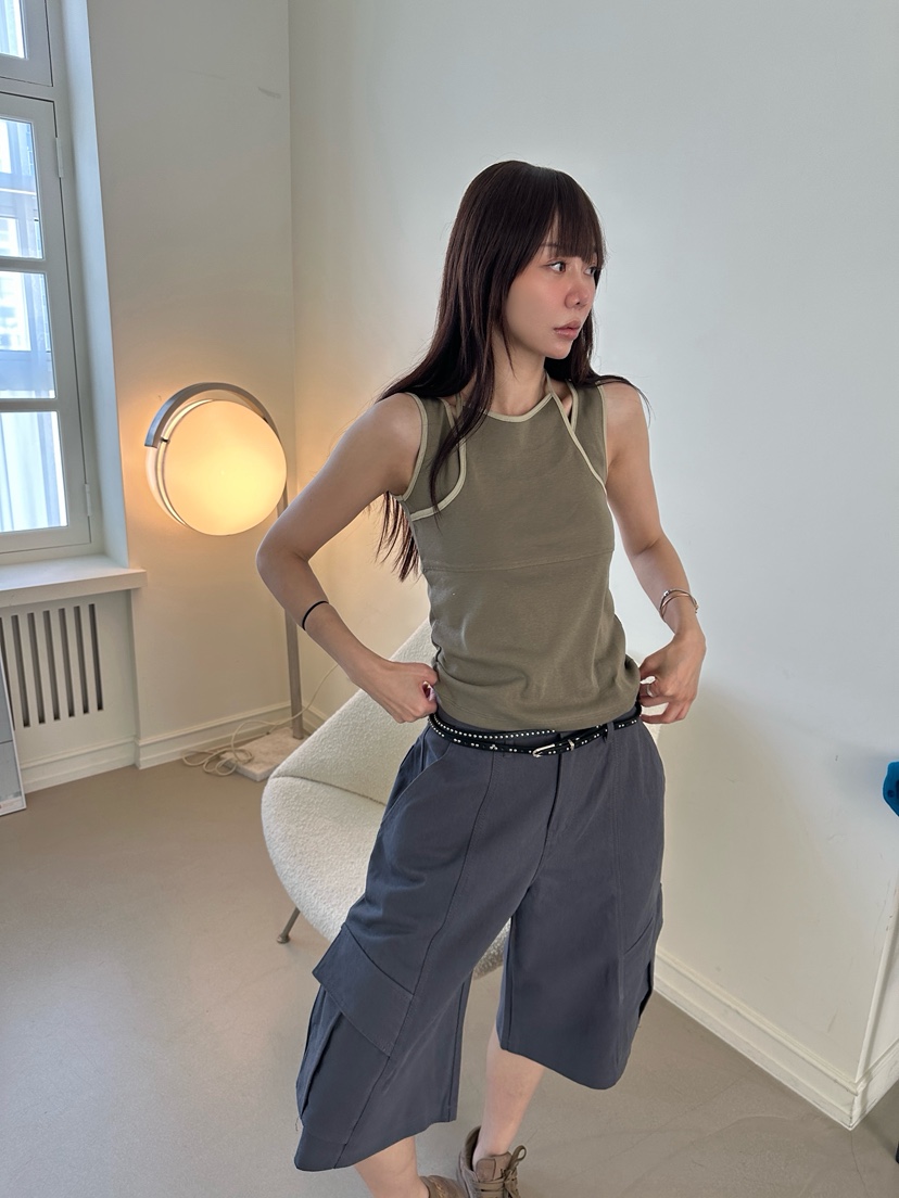 LUMIPLE韓國直郵女裝新款26春夏休閑職業吊帶背心假兩件雙面LUMIPLE吊帶/背心