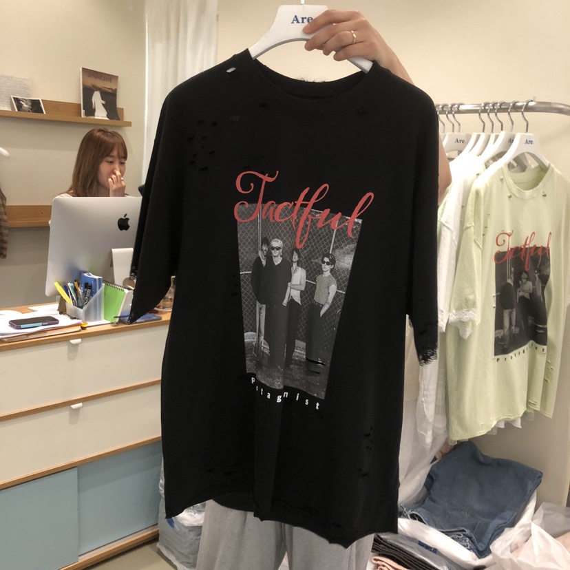 ARE韓國東大門代購女裝新款26夏季人氣休閑熱賣職業T恤復古ARE YOU/ARET恤圖色3