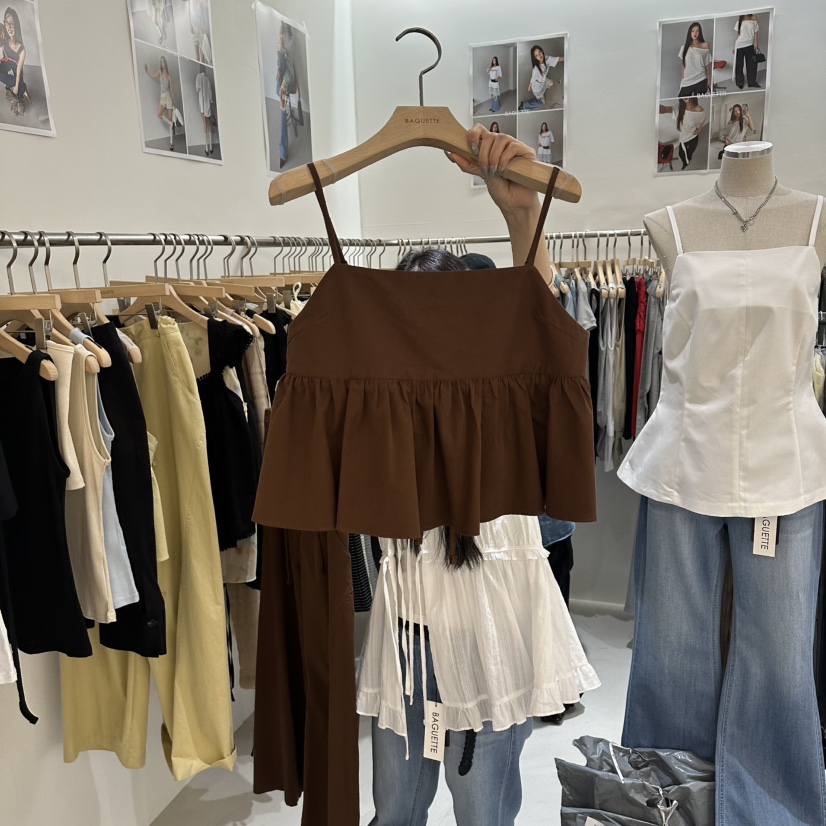 BAGUETTE-P東大門實拍韓國女士新款休閑吊帶背心不含項鏈BAGUETTE-P吊帶/背心圖色2