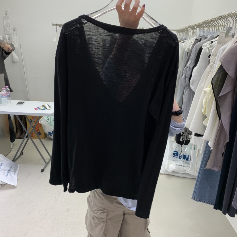 PADO韓國東大門代購女裝新款職業長袖T恤不含內搭寬松長款PADO長袖T恤