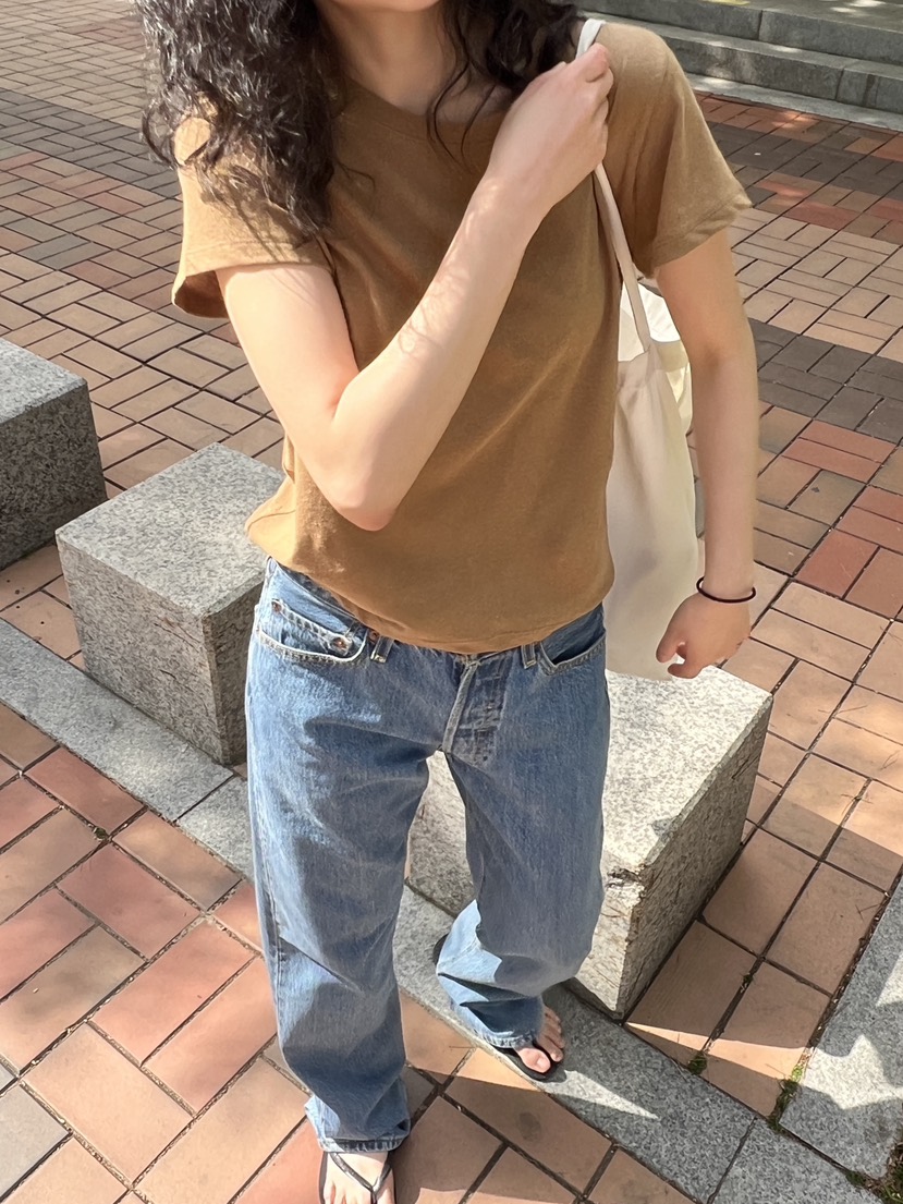 MYOS韓國代購女士新款推薦休閑26夏季時尚職業T恤天然亞麻MYOST恤