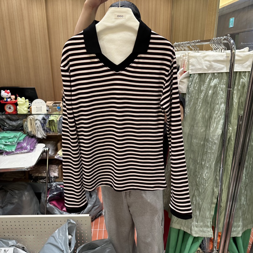 EEE東大門實拍韓國女士新款時尚熱賣26夏季推薦職業長袖T恤EEE長袖T恤圖色1