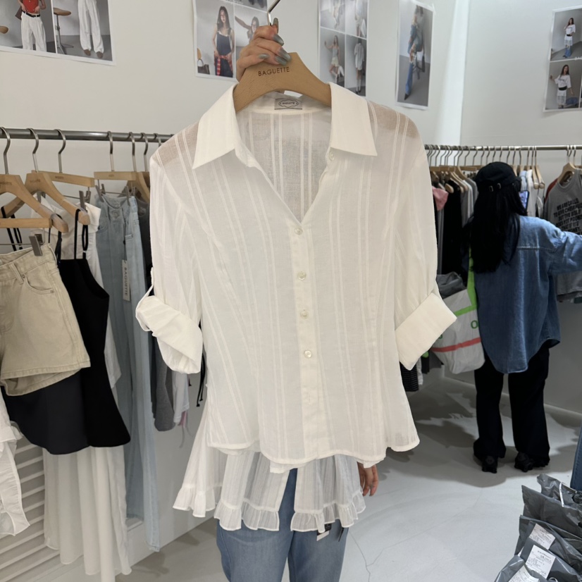 BAGUETTE-P韓國代購女裝新品26夏季推薦襯衫蕾絲衫不含內搭BAGUETTE-P襯衫/蕾絲衫圖色2