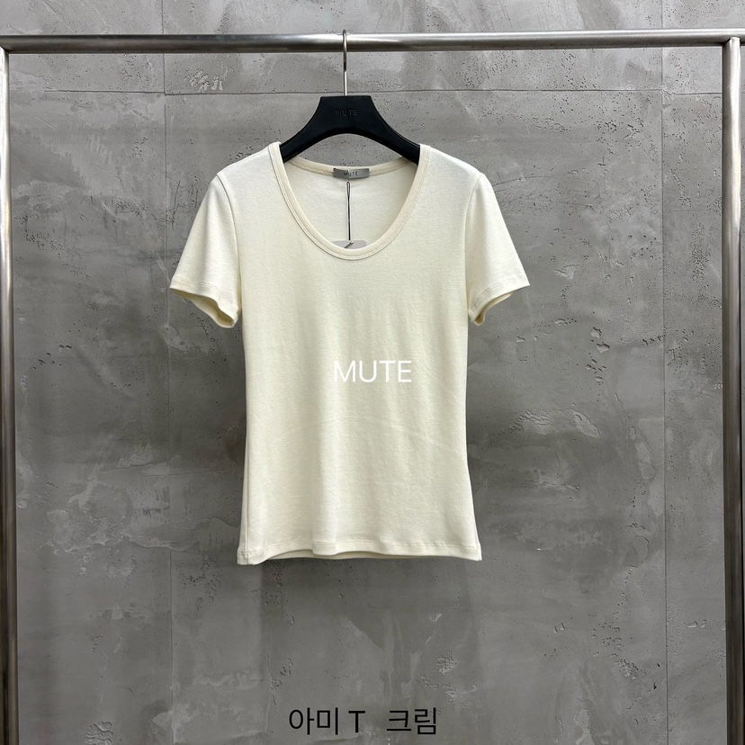 MUTE-P韓國東大門直郵女裝新品人氣職業時尚休閑熱賣T恤MUTET恤圖色2奶油色