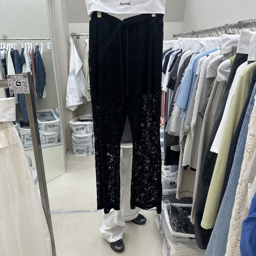 ASCEND韓國東大門代購女士新款26夏季26春夏休閑褲喇叭褲蕾絲ASCEND休閑褲圖色2