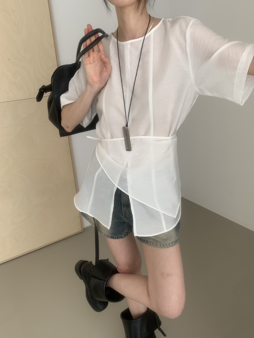 TRUE韓國直郵女士新品時尚熱賣26夏季26春夏人氣襯衫蕾絲衫TRUE襯衫/蕾絲衫
