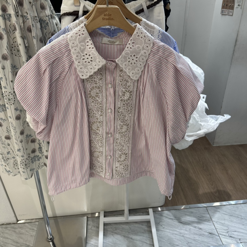 ABLESTUDIO東大門實拍韓國女士新品時尚推薦26夏季襯衫蕾絲衫ABLESTUDIO襯衫/蕾絲衫圖色2