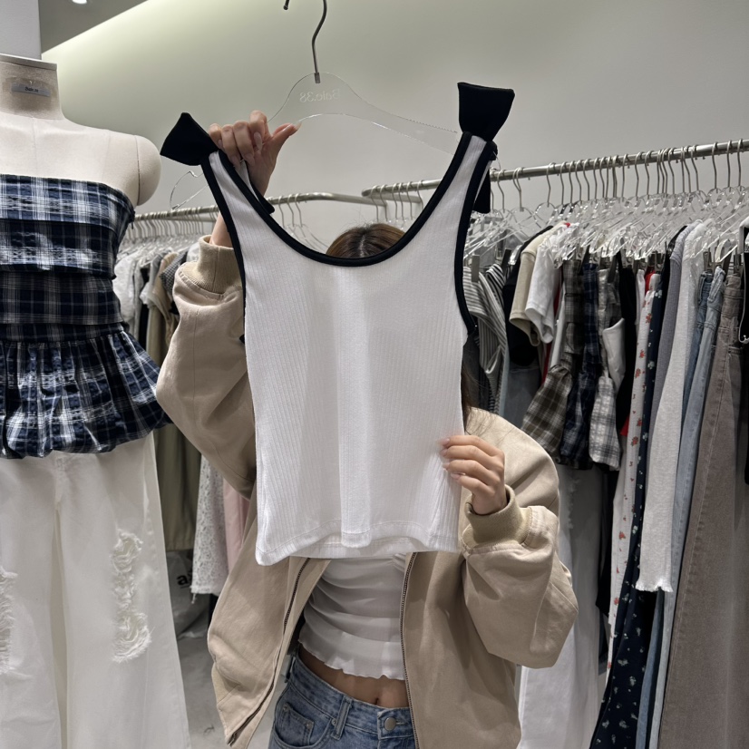 BAIE.38韓國代購女裝新款職業熱賣休閑吊帶背心無袖緞帶BAIE.38吊帶/背心