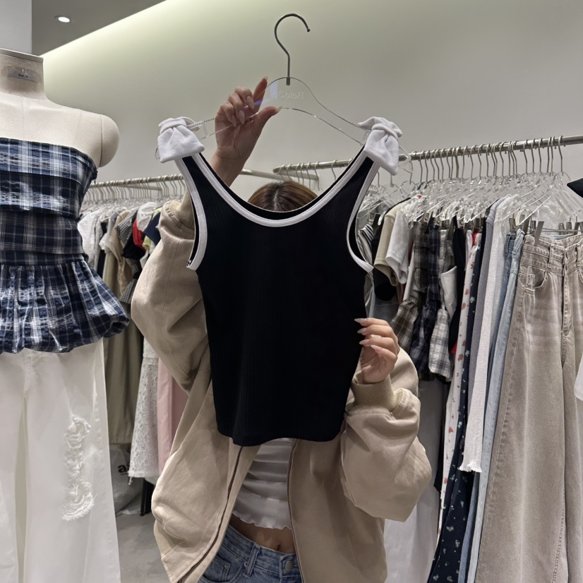BAIE.38韓國代購女裝新款職業熱賣休閑吊帶背心無袖緞帶BAIE.38吊帶/背心圖色2