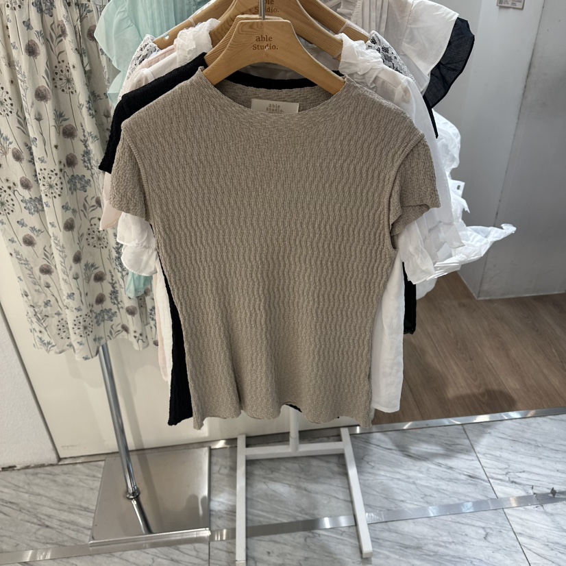 ABLESTUDIO韓國代購女裝新款休閑熱賣推薦26春夏職業26夏季T恤ABLESTUDIOT恤圖色2