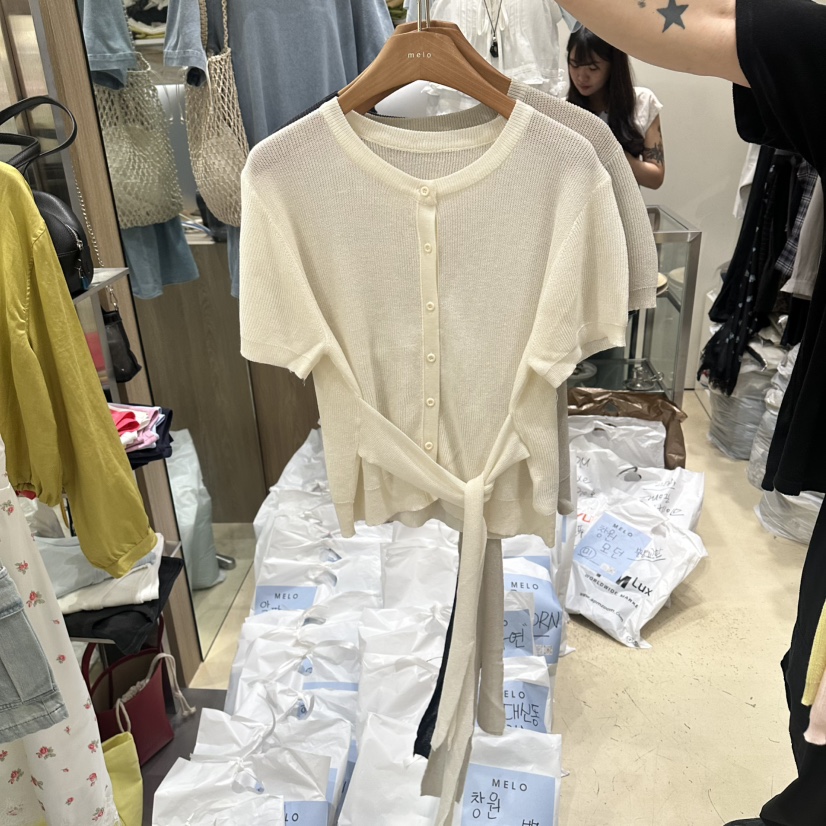 MELO韓國直郵女士新品26春夏休閑熱賣職業人氣26夏季針織衫MELO針織衫圖色4