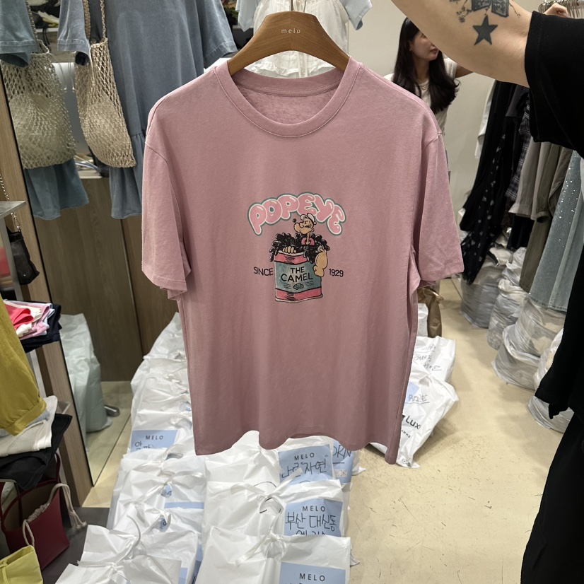 MELO韓國東大門代購女士新款時尚推薦休閑26春夏T恤大力水手MELOT恤圖色2