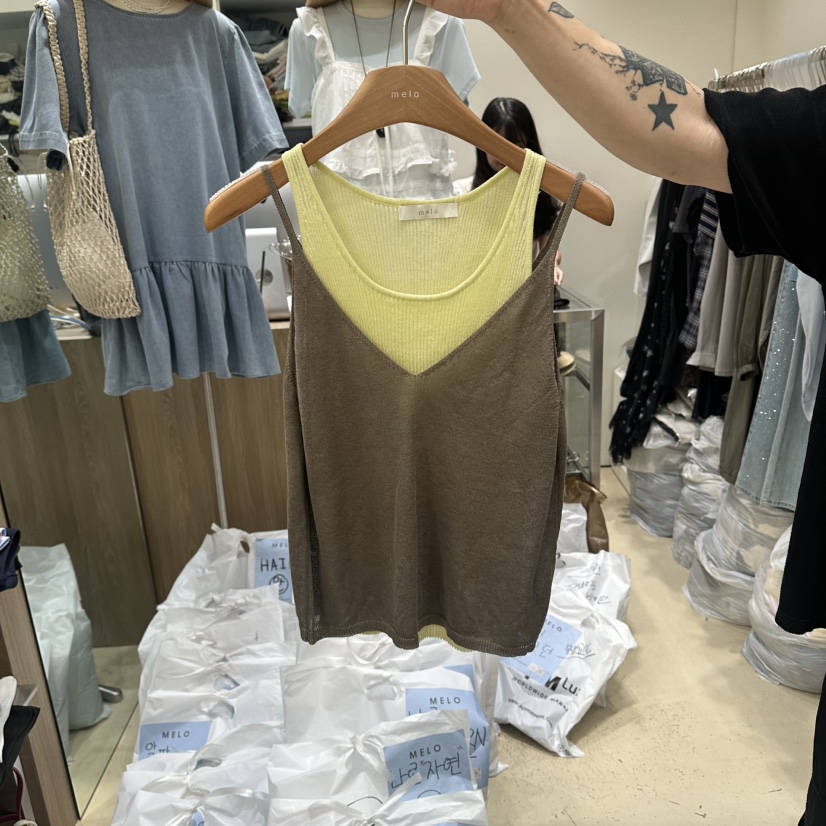 MELO東大門實拍韓國女士新品熱賣26春夏吊帶背心套裝雙層MELO吊帶/背心圖色4