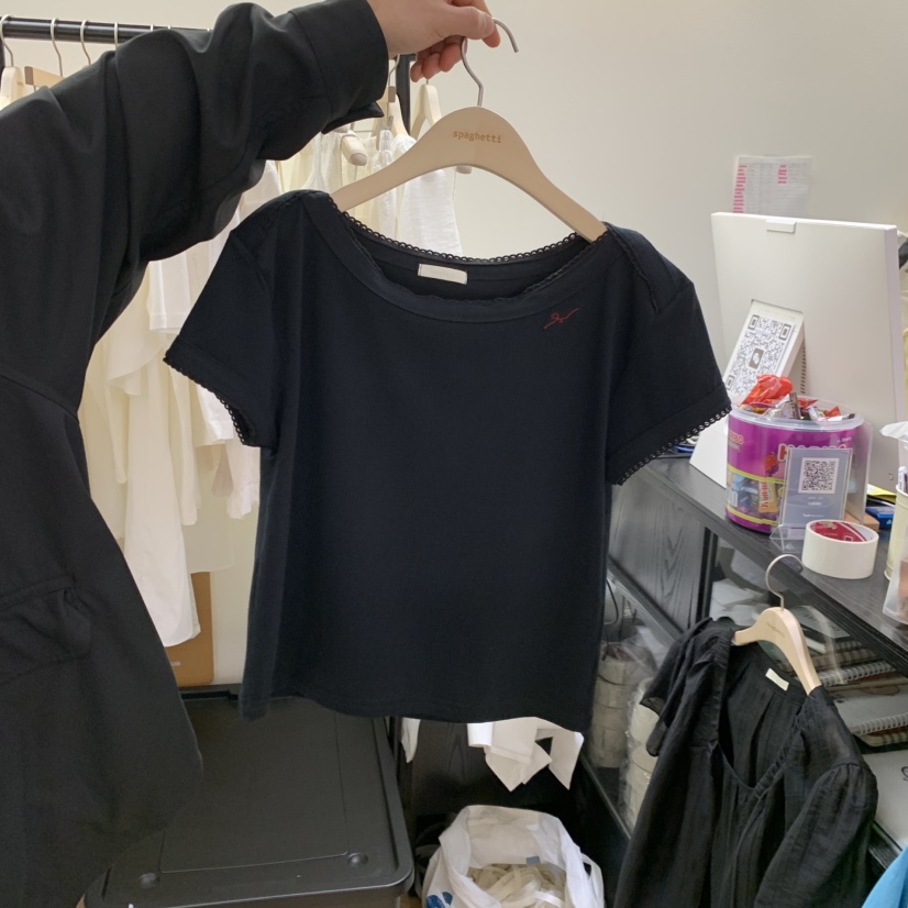 SPAGHETTI韓國東大門代購女裝新品推薦職業26春夏T恤船領spaghettiT恤圖色3