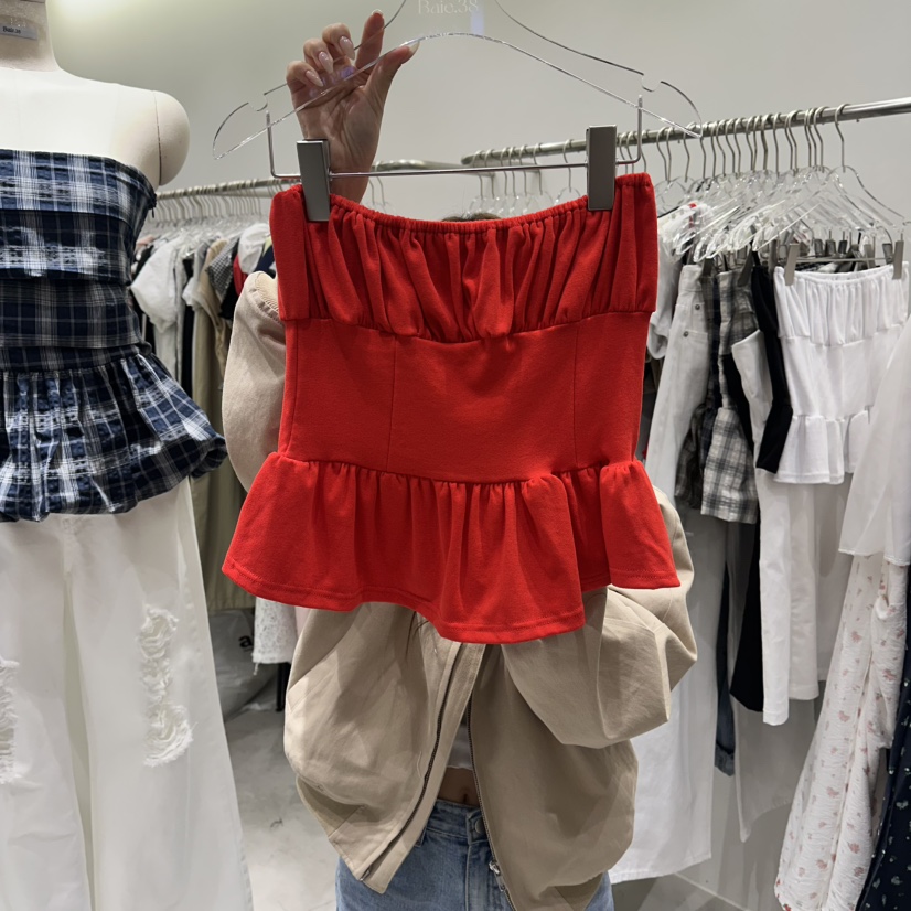 BAIE.38韓國東大門直郵女裝新款26春夏人氣吊帶背心荷葉邊BAIE.38吊帶/背心