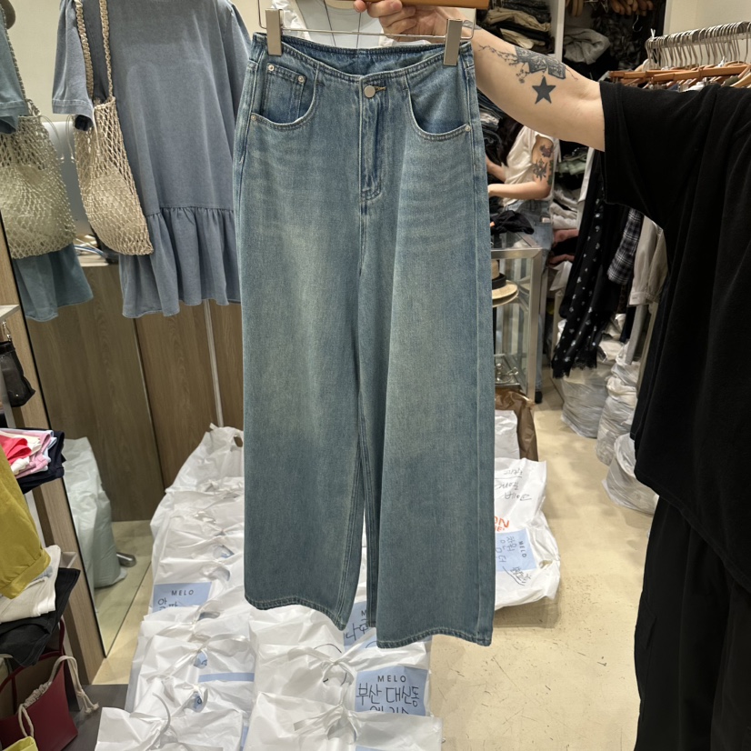 MELO韓國直郵女裝新款26夏季推薦時尚人氣休閑職業牛仔褲MELO牛仔褲圖色1