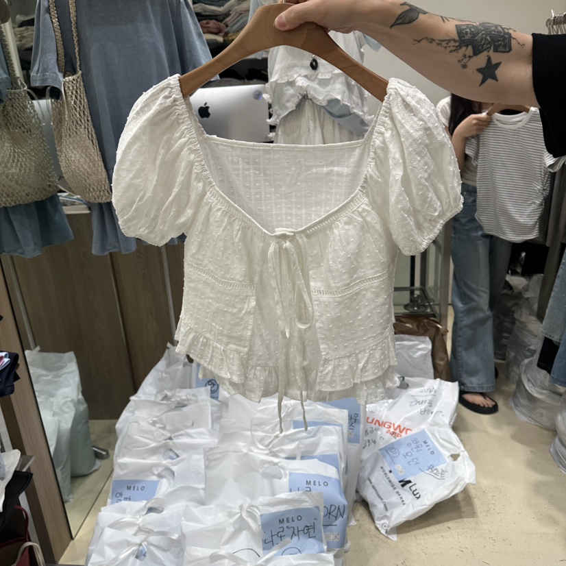 MELO韓國直郵女裝新品休閑時尚人氣26春夏熱賣襯衫蕾絲衫MELO襯衫/蕾絲衫圖色1