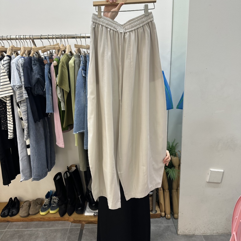 DELIGHT-L韓國直郵女裝新品職業26春夏人氣休閑褲亞麻鏤空DELIGHT-L休閑褲圖色1