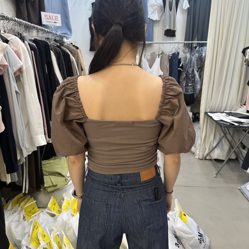 BILLION-L韓國東大門直郵女士新品26夏季熱賣時尚T恤褶皺BILLION-LT恤