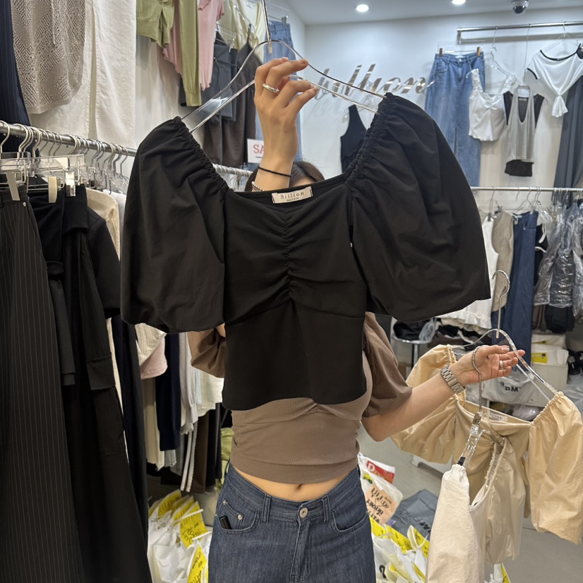 BILLION-L韓國東大門直郵女士新品26夏季熱賣時尚T恤褶皺BILLION-LT恤圖色4